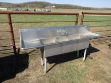 3 - Compartment Stainless Steel Sink
