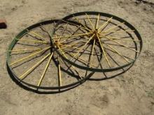 2 Antique Steel Wheels