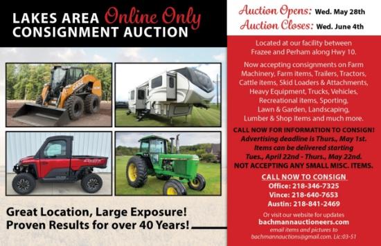 Lakes Area Spring Consignment Auction Perham, MN