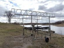 Aluminum Pontoon Lift w/Canapy-on wheels
