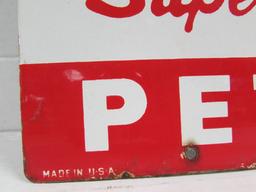 1958 Dated Texaco Sky Chief Porcelain Pump-plate Sign 12 X 22"