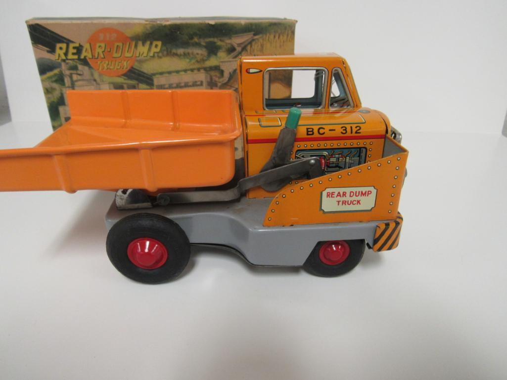 Outstanding Bandai Japan BC-312 Tin Friction Rear Dump Truck MIB