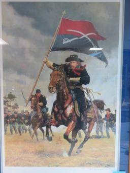 Don Spaulding Artist Signed "Bravado" Major General Custer Framed Print