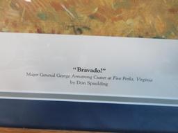 Don Spaulding Artist Signed "Bravado" Major General Custer Framed Print