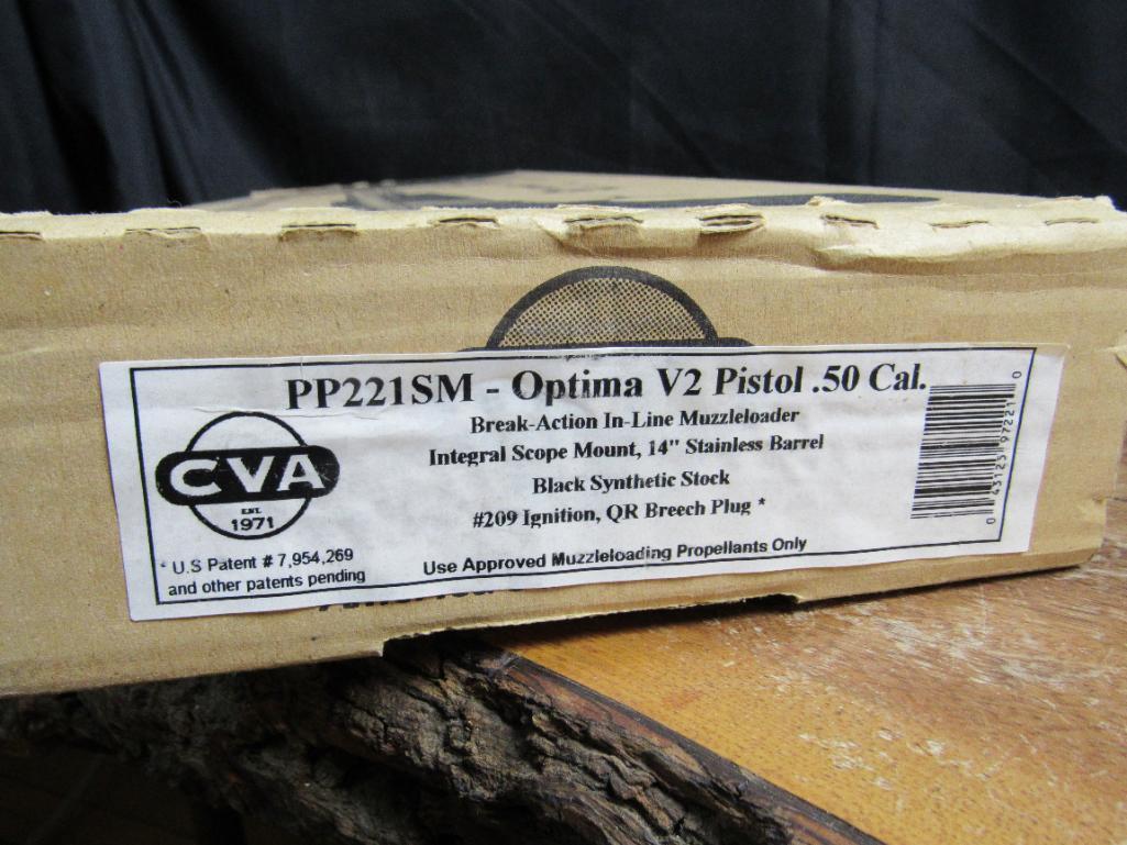 Excellent New CVA Optima V2 Black Powder .50 Cal Stainless Pistol MIB