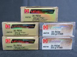 35 REM Ammo- (5) Full Boxes Hornady (100 Rounds Total)