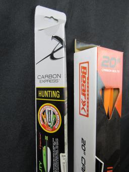 (2) Nos New Packs Crossbow 20" Carbon Arrows. (9 Total) Bear & Maxima