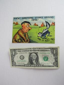 WWII Anti-Hitler Propaganda Postcard