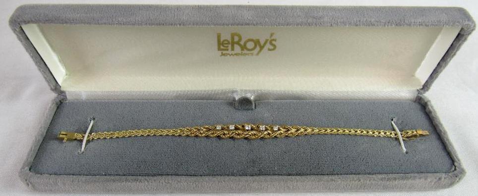 Beautiful 14k Gold & Diamond Rope Bracelet