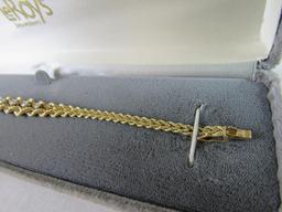 Beautiful 14k Gold & Diamond Rope Bracelet