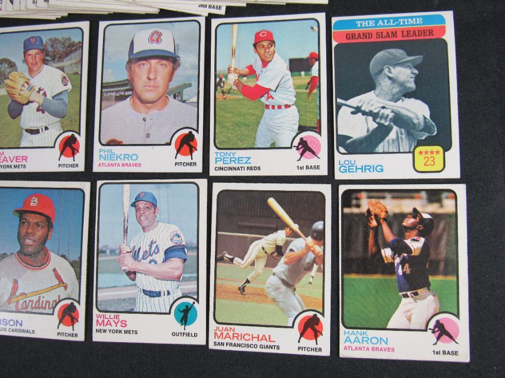 1973 Topps Baseball Lot (250+) with Stars- Mays, Aaron+