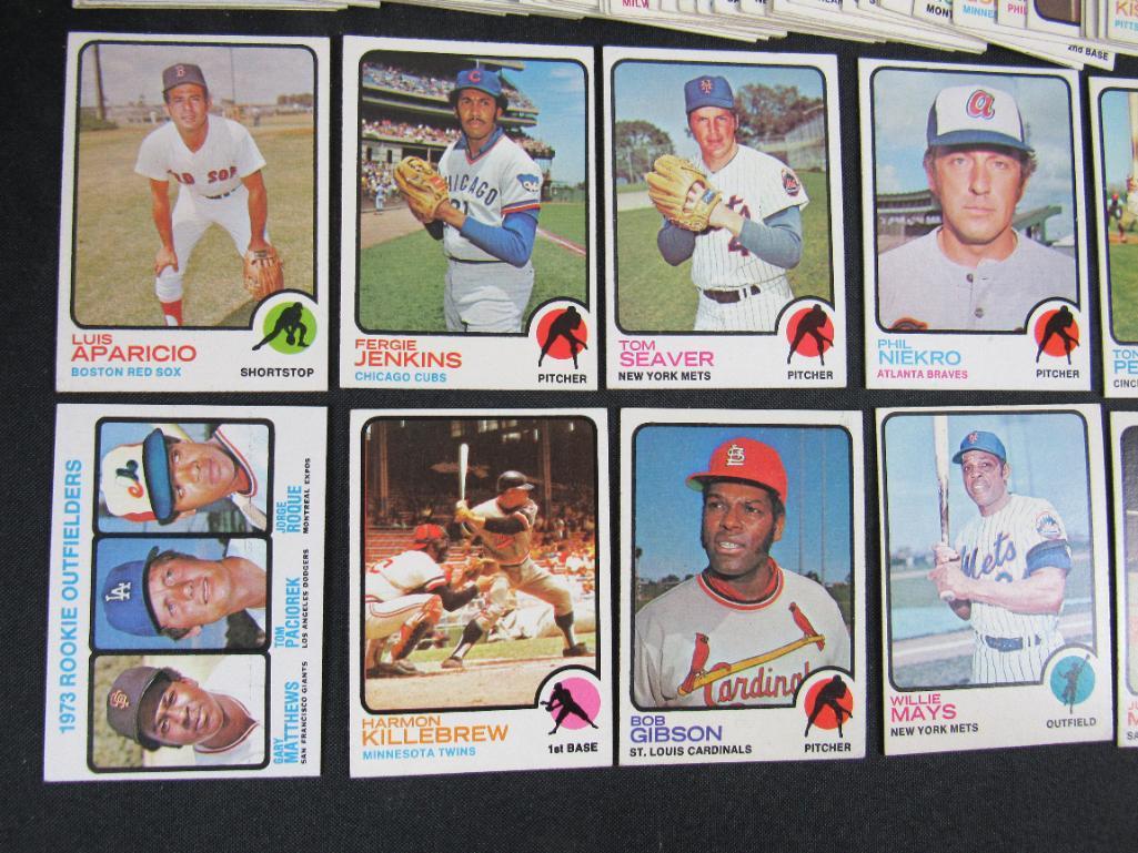 1973 Topps Baseball Lot (250+) with Stars- Mays, Aaron+