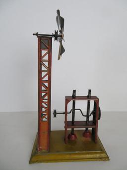 Vintage 1950's German Steam Powered Tin Litho Windmill