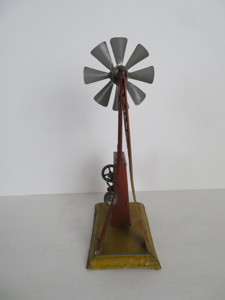 Vintage 1950's German Steam Powered Tin Litho Windmill