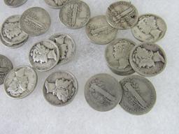 Lot (26) $2.60 Face Value US 90% Silver Mercury Dimes