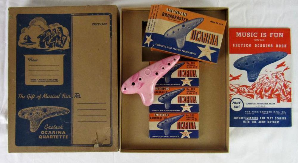 Excellent WWII Era Gretsch Ocarina Boxed Set