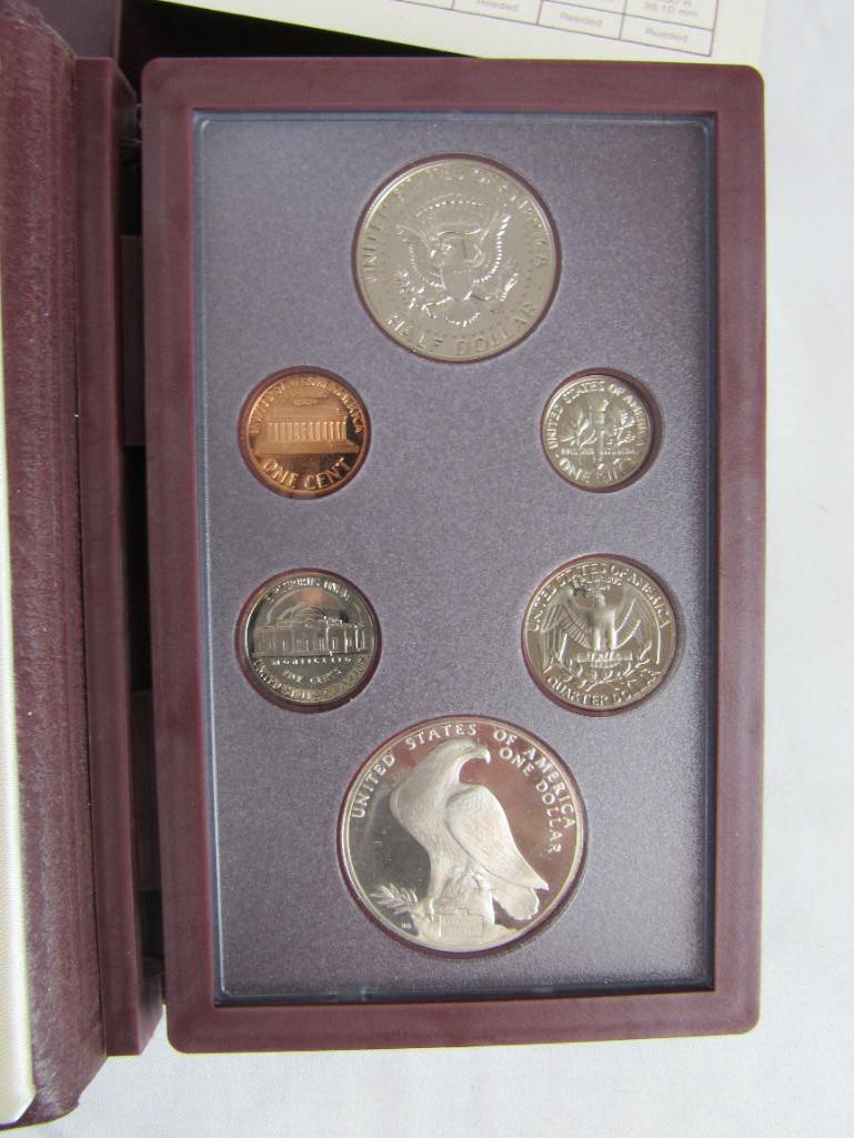 1984 US Mint Olympic Prestige 6 Coin Set w/ Silver Dollar & Half