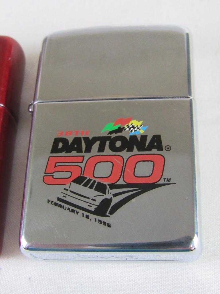 Lot (2) Zippo Lighters. 2006 Chevy Corvette & 1996 Daytona 500