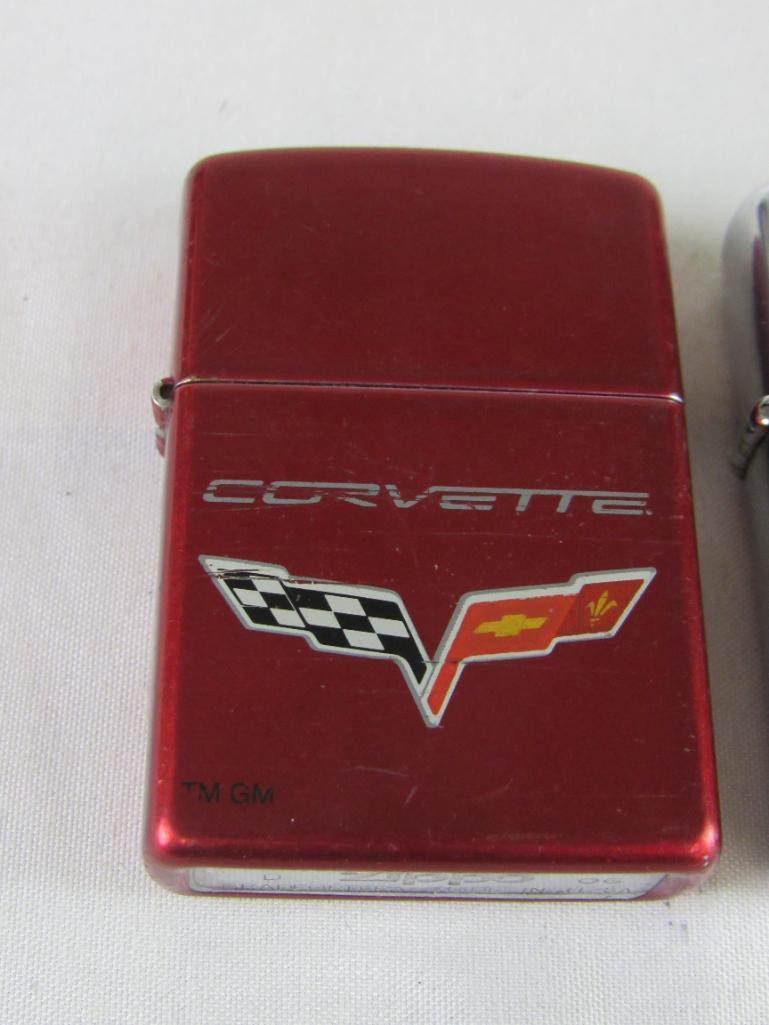 Lot (2) Zippo Lighters. 2006 Chevy Corvette & 1996 Daytona 500