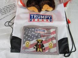 2017 Donald Trump "Trumpy Bear" 22" Plush Bear w/ Flag Cape NWT