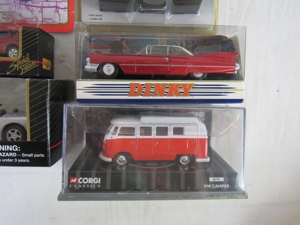 Grouping of Asst. Diecast- Corgi Volkswagen Bus, Dinky, Maisto, Road Champs