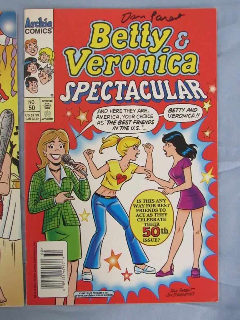 (2) Betty & Veronica Spectacular Signed by Dan Parent w/ Business Card