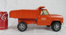 Beautiful All Original Tonka 14" Pressed Steel Orange Dump Truck