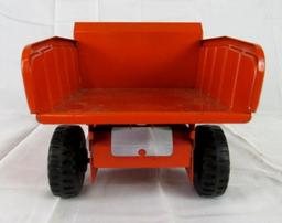 Beautiful All Original Tonka 14" Pressed Steel Orange Dump Truck