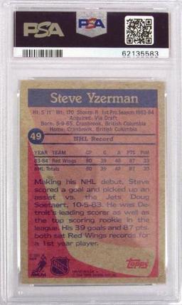 1984-85 Topps #49 Steve Yzerman RC Rookie Card PSA 9 MINT