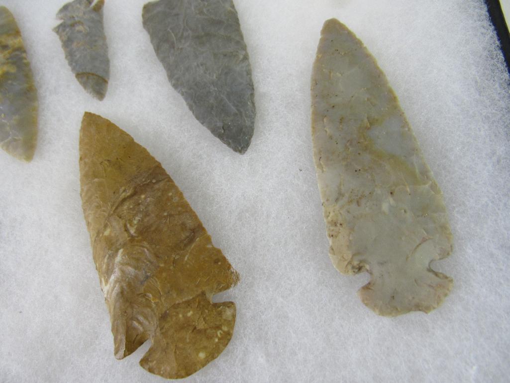 Outstanding Collection (8) Authentic Native American Arrowheads & Spearpoints Paleo Artifacts