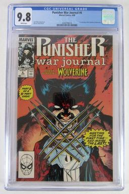 Punisher War Journal #6 (1989) Key 1st Meeting w/ Wolverine & Classic Jim Lee Cover CGC 9.8