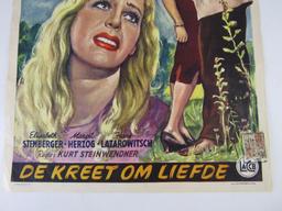 Cry of Love Original (1959) Belgium Movie Poster w/Pin-Up Image