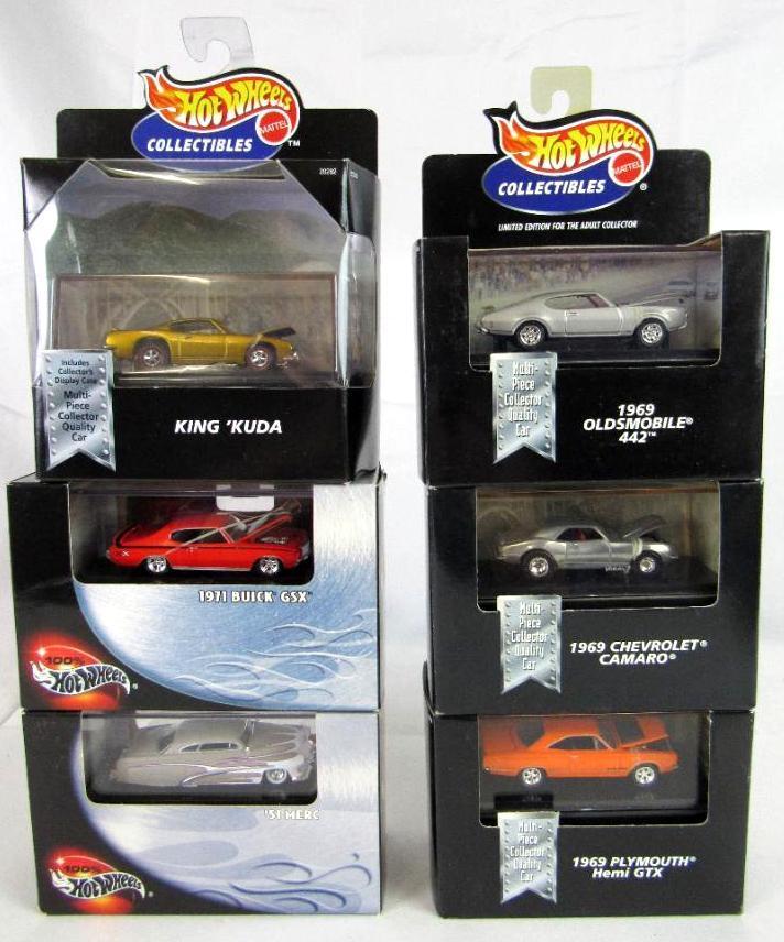 Lot (6) Hot Wheels 100% Black Box Cars- Real Rider Tires! Excellent