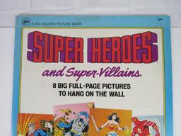 Scarce Vintage 1979 DC Comics Superheroes & Villains Big Golden Poster Album Book 15x20