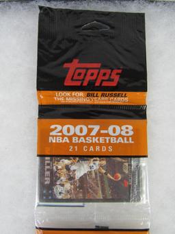 2007-08 Topps Basketball Sealed Rack Pack with KEVIN DURANT RC Showing on Back