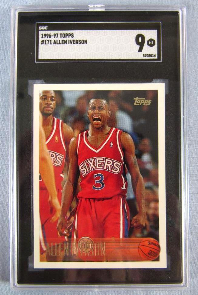 1996-97 Topps #171 Allen Iverson RC Rookie Card SGC 9