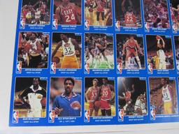 Rare 1983 Star Basketball Uncut Sheet. Larry Bird, Magic, Dr. J, Kareem ++