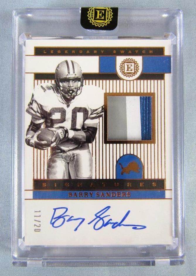 2022 Panini Encased #LSS-BS Barry Sanders 3 Color Jersey Auto #11/20 (On Card Auto)