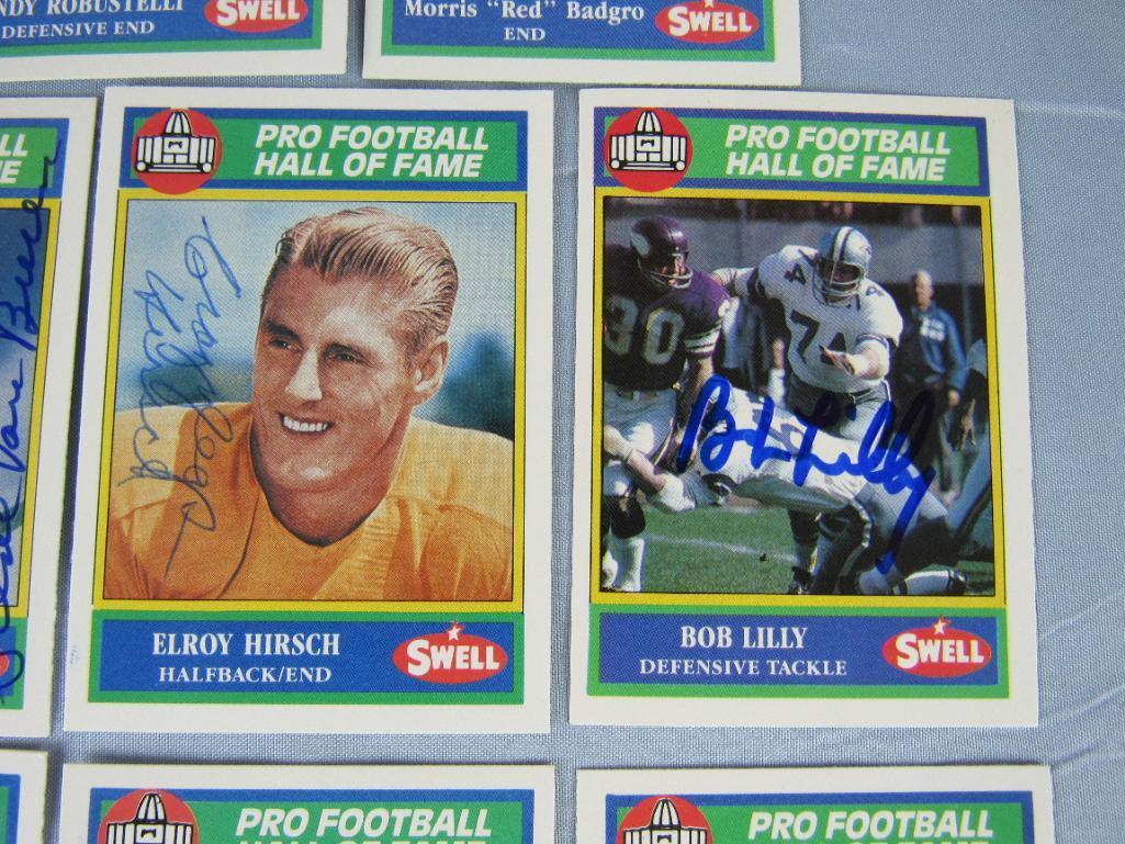 Excellent Lot Swell NFL Football Hall of Fame Signed Cards- Baugh, Bednarik, Lane, Trippi++