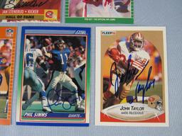 1990's NFL Stars Signed Card Lot (9) Lott, Sharpe, Esiason, Simms++