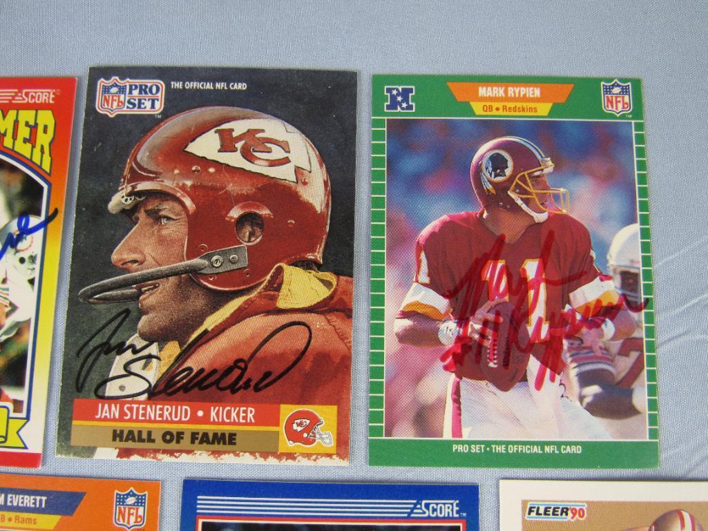 1990's NFL Stars Signed Card Lot (9) Lott, Sharpe, Esiason, Simms++