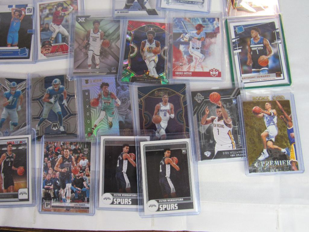 Lot (65) Asst. Star Rookie Cards- Wembanyama, Barry Bonds, Zion, Garnett, Ohtani , Edwards, Luka+++