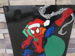 Rare Vintage Santa Spider-Man Metal Sign