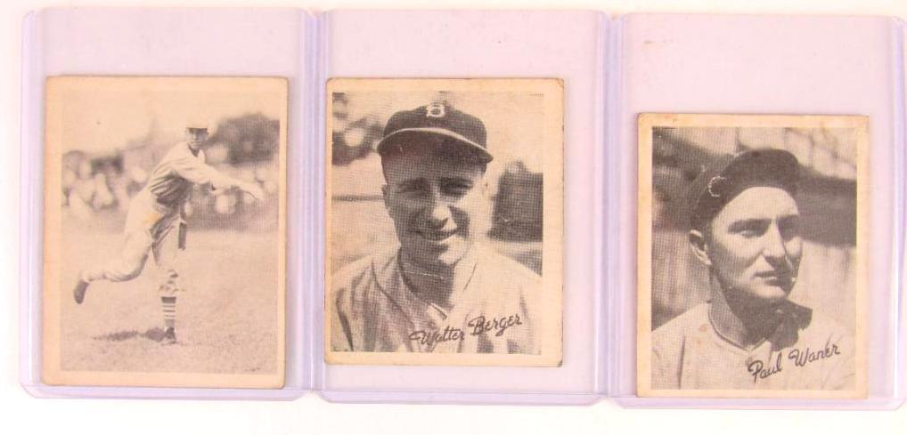 Lot (3) Pre-War 1930's Cards. Goudey & Play Ball. Includes Paul Waner