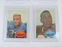 Lot (4) 1960 Topps Football Cards w/ Stars. Jimmy Brown, Bobby Layne +