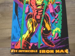 Rare 1971 Marvel Third-Eye Black Light Poster IRON MAN- High Grade