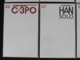 Lot (8) Marvel Star Wars Blank Sketch Variant Covers- Han Solo, C-3PO, Poe Dameron