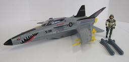 Vintage 1986 GI Joe Cobra Conquest X-30 Jet Fighter Plane w/Slipstream Complete