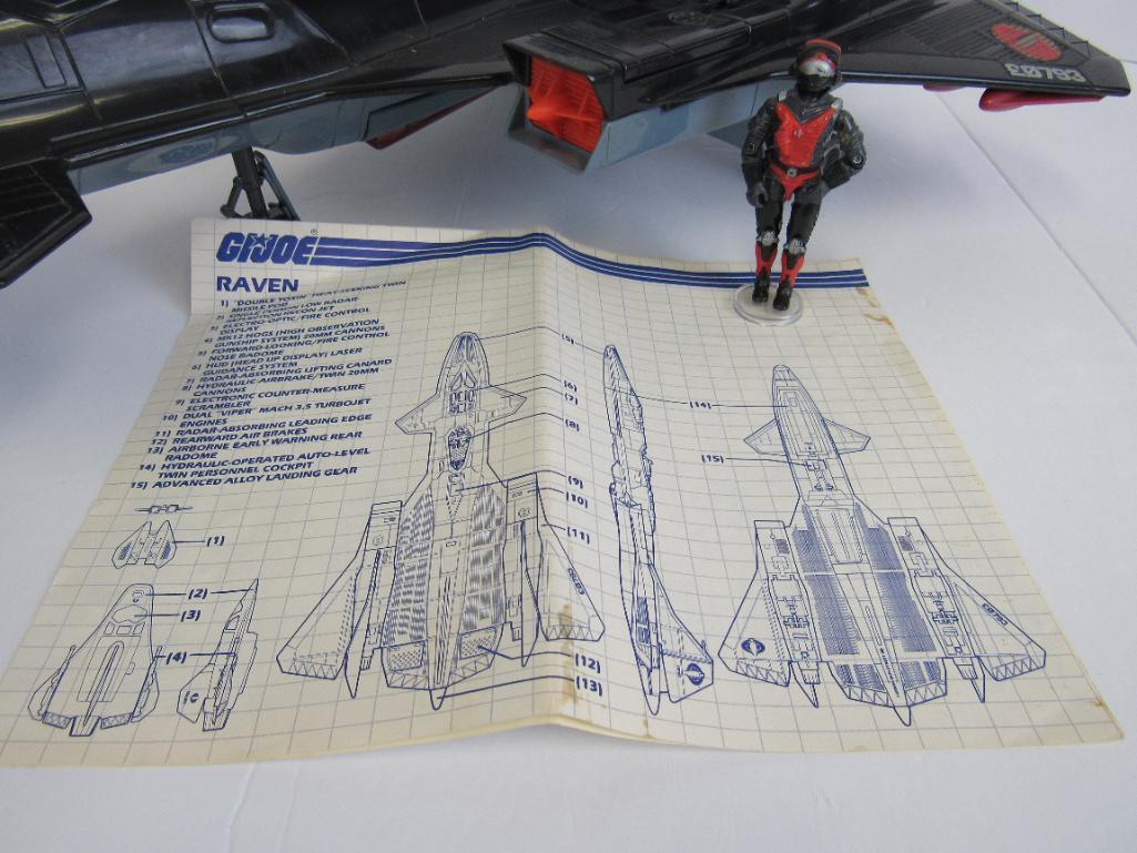 Vintage 1986 Cobra Night Raven S3P & Reconnaissance Jet Complete with Strato-Viper & Blueprints