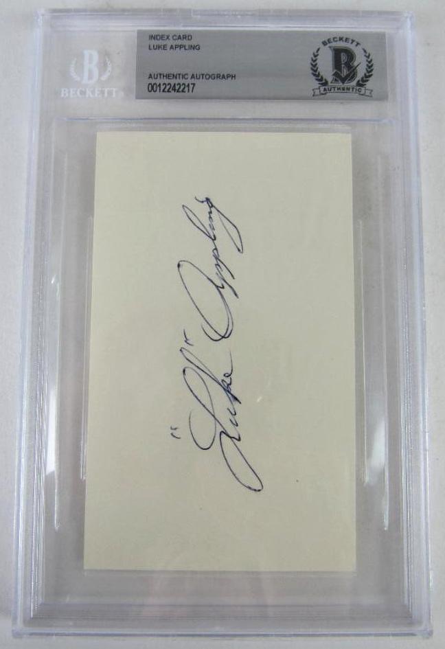 Luke Appling (Baseball Hall Of Famer) Signed Index Card Slabbed/ Authentic BECKETT